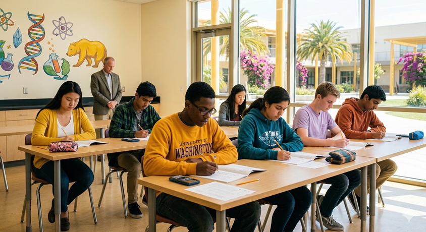 Student in an online tutoring session